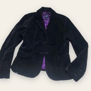 Gap Velour Long Sleeve Black Goth Blazer